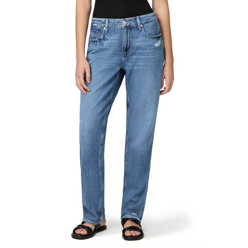 PAIGE Relaxed Noella Janae Distressed Boyfriend Straight Leg Jeans